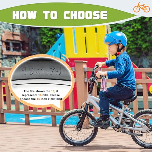 LEICHTEN Black Bike Kickstand for 16-20 Inch Kids' Bikes Adjustable Center Mount
