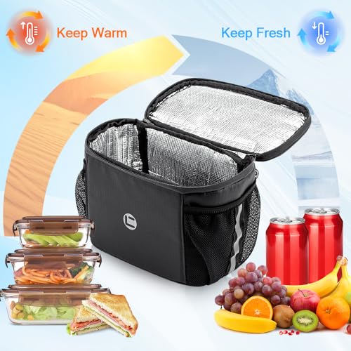 Insulated Bicycle Handlebar Bag with Phone Touchscreen - Black