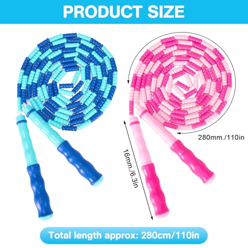 Adjustable Beaded Jump Rope - 2 Pack for Kids & Adults
