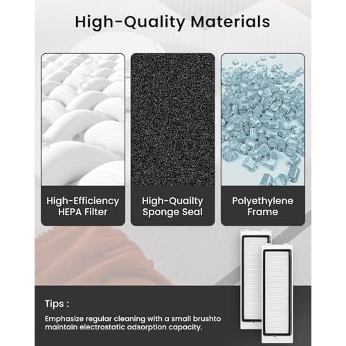 4Pack Filter Replacement Parts Compatible with Roborock QRevo Robot Vacuum Cleaners, High-Efficiency Filters Replacement Parts