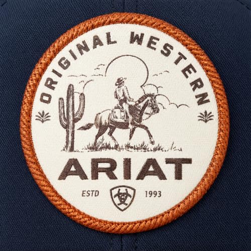 ARIAT Men's Navy Trucker Cap with Desert Scene Patch - Western Style Hat
