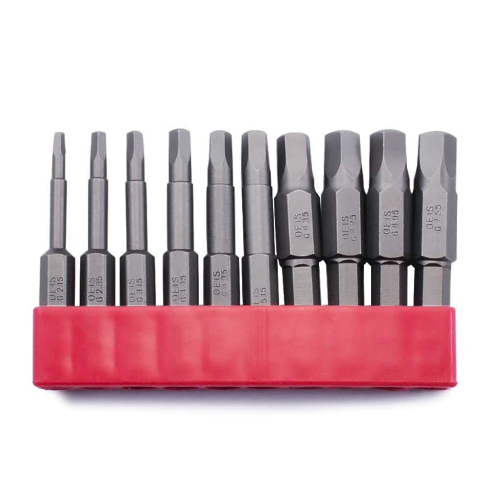 SeonFook 10pcs Magnetic Pentagonal Drive Bit 5 Sided Pentagon Head Screwdriver Bits Set 1/4 Inch Hex Shank 2.15-7.35mm Security Screw Driver Drill Bit Power Tool (2 Inch Length)