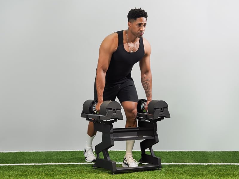 SNODE AD80 Adjustable Dumbbell Set - 80 lbs Drop Proof Weights with Cast Iron Plates & Fast Adjust Design