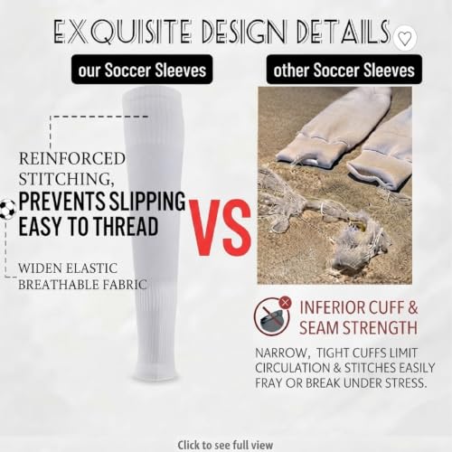 MIHAIR 2 Set White Soccer Grip Socks & Shin Guard Sleeves for Men Women