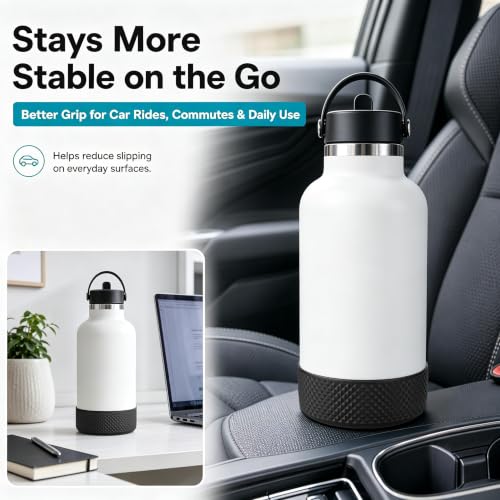 64oz Silicone Water Bottle Protector - Black for Hydro Flask