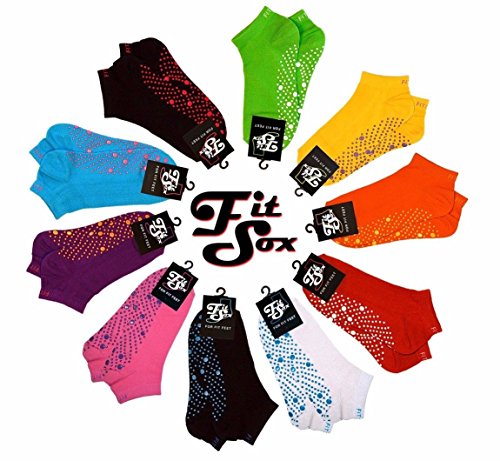 Anti-Slip Grip Socks for Yoga, Dance, Martial Arts - Pink/Purple, Size 8-10