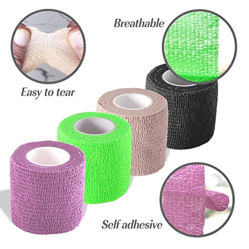 Self-Adhesive Bandage Wrap - 2 Inch Cohesive Vet Tape for Sports & Pets