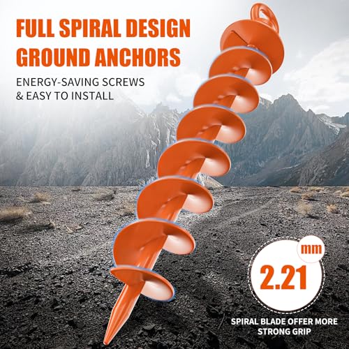 Heavy Duty Spiral Ground Anchors - 4 Pack for Trampolines, Tents & More