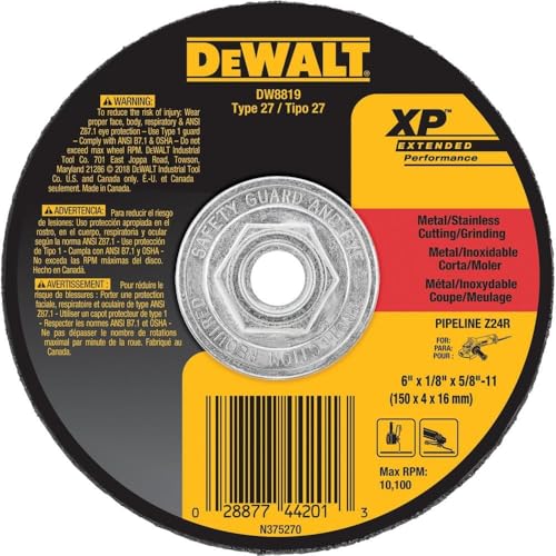 DEWALT DW8819 6-Inch by 1/8-Inch by 5/8-Inch-11 XP Grinding Wheel
