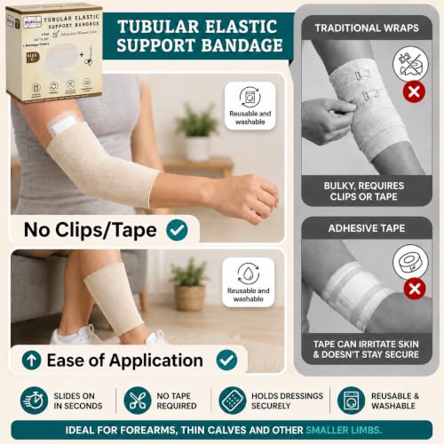 Medcore Size C Tubular Compression Bandage 2.65" x 33 ft – Cut-to-Fit, Washable, No Tape