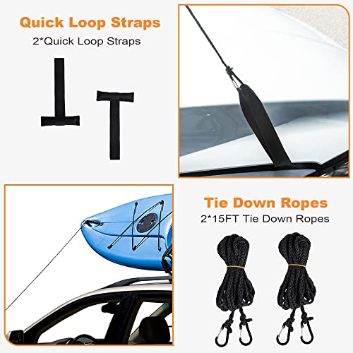 Universal Soft Roof Rack Pads for Kayak, Surfboard, SUP - 15FT Straps