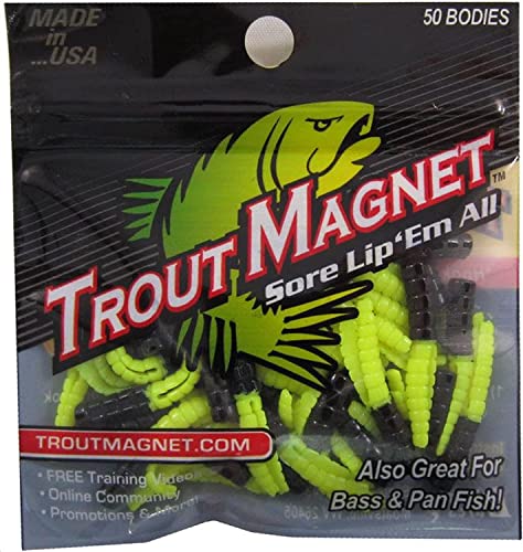 Trout Magnet 50-Pack Split-Tail Grub Body - Bumblebee