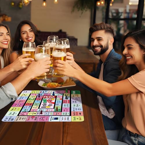 Drinking Board Game for Adults - Funny Party Game with Rubber Mat, Multicolor - 2-8 Players