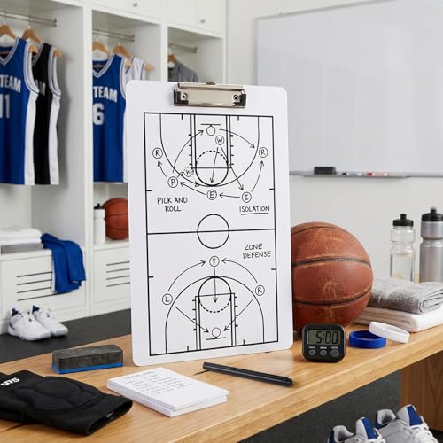 Double-Sided Basketball Coaching Board - Portable Dry Erase
