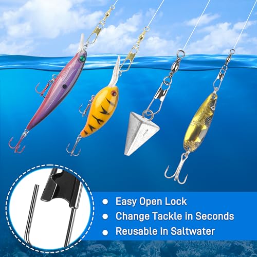 Fishing Barrel Swivels with Safety Snap - 14#-15lb, 60pcs