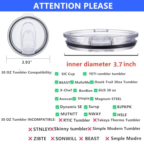 30 Oz Spillproof Tumbler Lids - 2 Replacement Lids