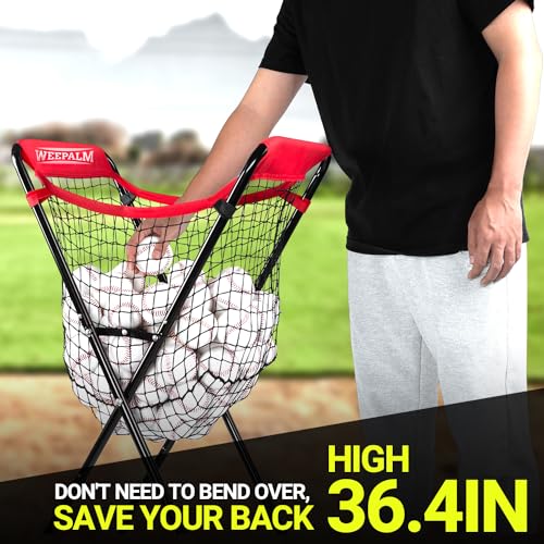 Baseball Caddy with Easy Foldable Design, 100+ Ball Capacity & 40lb Load