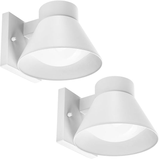 LED Outdoor Wall Lights - 2 Pack Black Waterproof Lanterns for Porch, Patio & Garage
