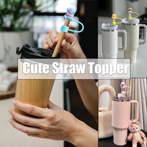 Cute Animal Silicone Straw Covers - 6Pcs 10mm for Stanley Cup