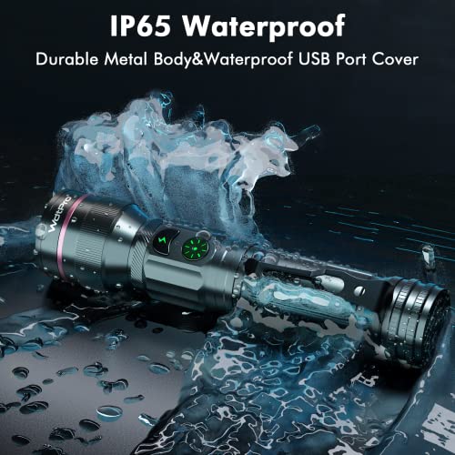 WdtPro 2 Pack Flashlights Rechargeable, Bright Mini LED Pocket Flash Lights with Clip, Zoomable, Dual Switch, 5 Modes, Waterproof Flashlight for Camping Outdoor Home Emergency (Battery Included)