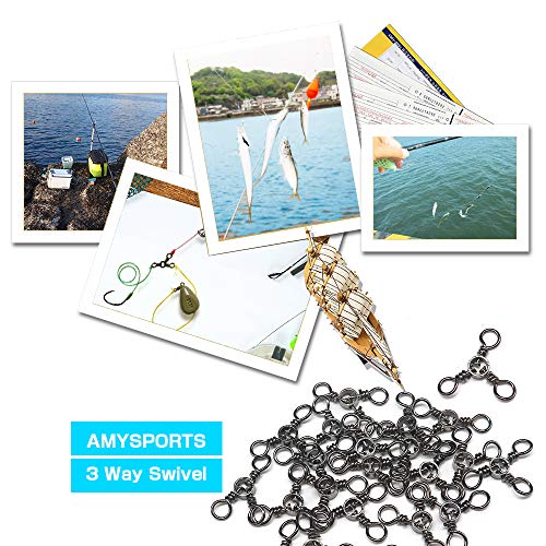 3 Way Fishing Swivel Connector - 26lb, 50 pcs
