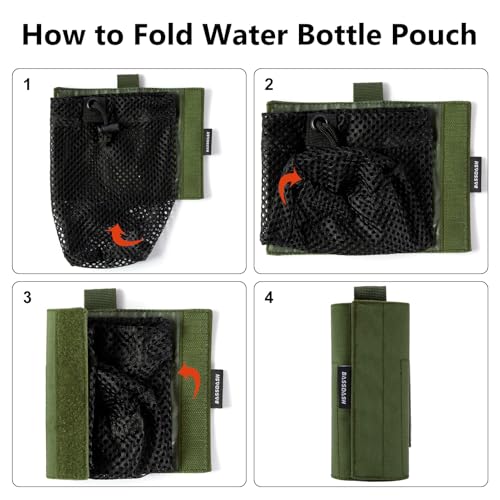 Tactical Molle Water Bottle Pouch - Army Green with Upgraded Straps