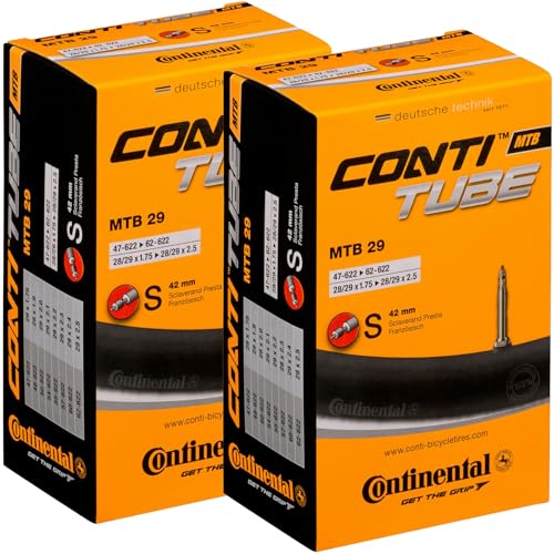 29x1.75-2.5" Continental MTB Inner Tubes - Pack of 2 with 42mm Presta Valve