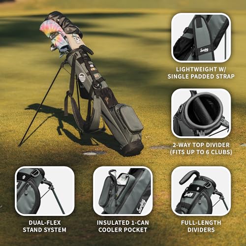 Lightweight Sunday Golf Loma Stand Bag - 31 Inches - Midnight Green