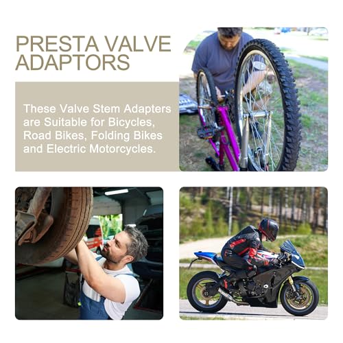 Presta to Schrader Valve Adapter for Bicycles - 2 Pack