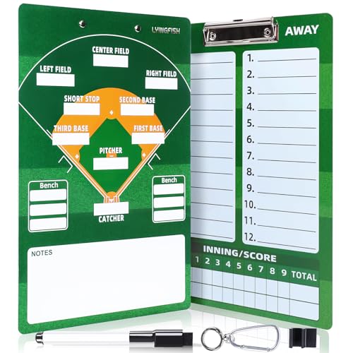 Dry Erase Baseball Coaching Clipboard | Double-Sided Whiteboard for Coaches