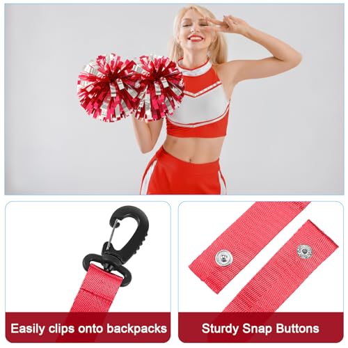 Pom Pom Holder for Backpack - Cheerleading Accessory Red