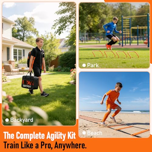 20ft Speed Ladder & Agility Hurdles Training Set for Footwork