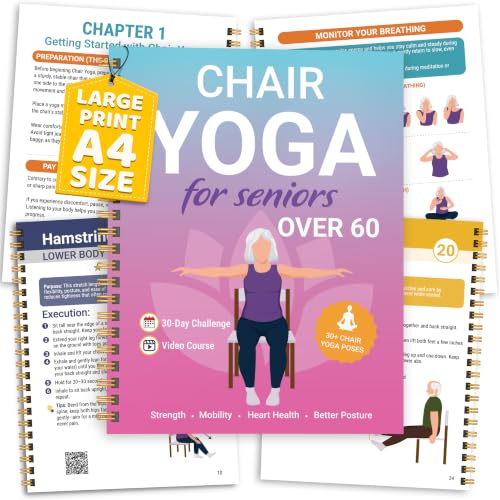 Chair Yoga Book for Seniors - 30 Poses with Video Guide