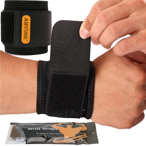 Wrist Brace - 2 Pack Adjustable Support for Carpal Tunnel - Starry Sky Black