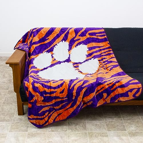 Clemson Tigers Raschel Throw Blanket - 60 x 50 Inches