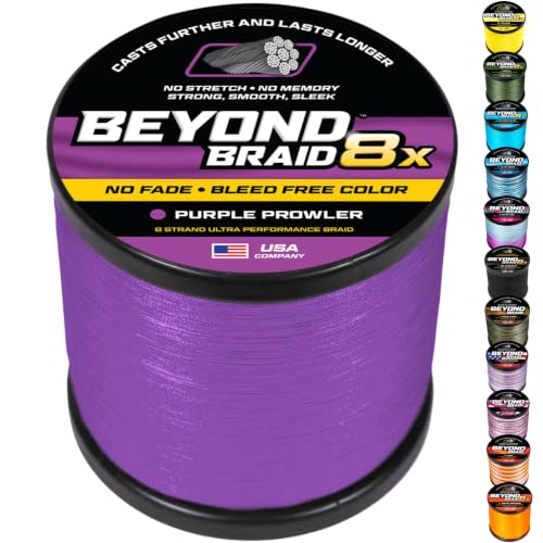Beyond Braid 8X Braided Fishing Line Purple 8 lb (300 yards) No Fade