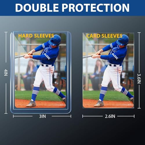 200 Card Sleeves Set - Hard & Soft Plastic Trading Card Protectors