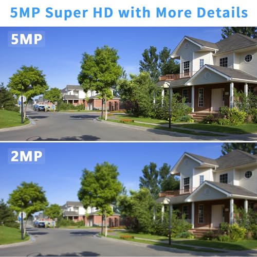 5MP PoE IP Bullet Camera Outdoor, H.265 PoE IP Security Camera with 2.8mm Lens, 80ft Night Vision, 105¡Æ Wide Angle, Compatible with Third-Party NVRs and Software