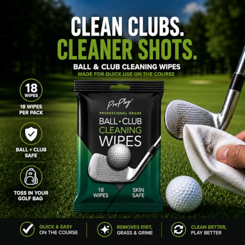 ProPlay Ball & Club Cleaning Wipes 1 Count Pack – Unscented, Resealable