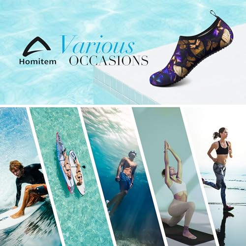 Quick-Dry Aqua Socks Water Shoes for Men & Women - Purple Butterfly