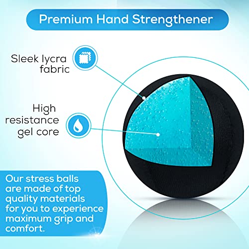 Serenilite Black & Grey Stress Ball for Adults – Hand Therapy & Grip Strengthener