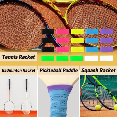 20 Pack Pickleball Paddle Grip Bands - Silicone Racket Tapes