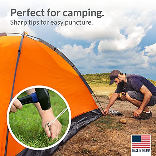 10 Pack Metal Tent Stakes - 9 Inch Rust Resistant Garden Pegs