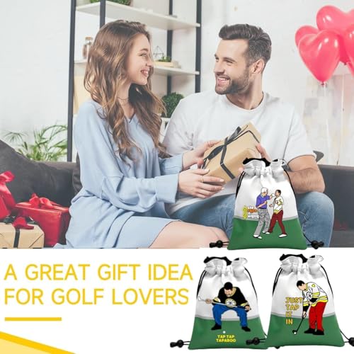 Artpreti Golf Pouch Bag- Just Tap It in Leather Valuables Pouch with Drawstrings