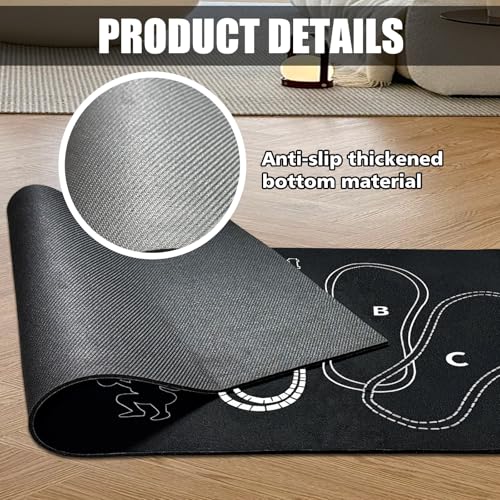 Anti-Slip Squat Mat with Foot Position Guide - Black