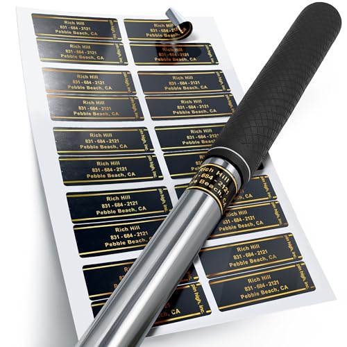 Personalized Golf Club ID Labels - Black 20-Pack, Waterproof & Customizable