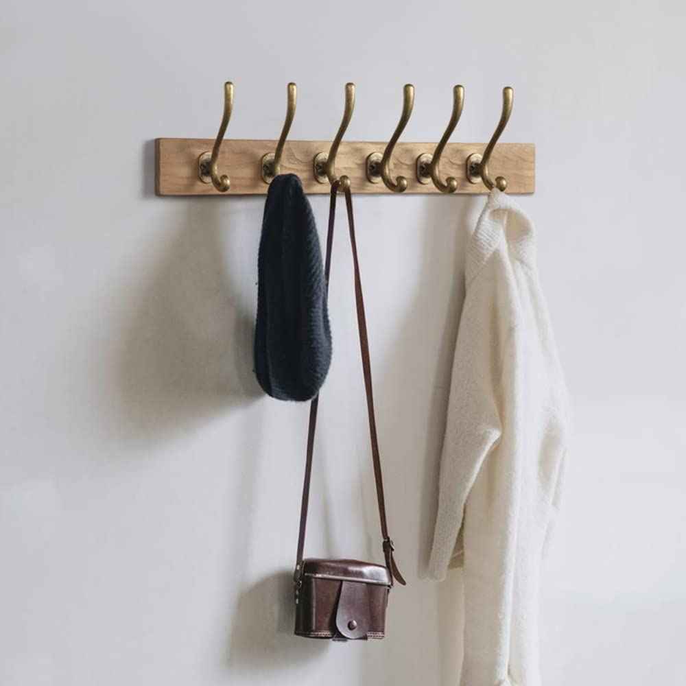 Goo-Ki Vintage Retro Antique Brass Zinc Alloy Coat Hooks - Affordable Luxury Coat Hoooks Hardware for Bedroom, Kitchen, 12 Pack