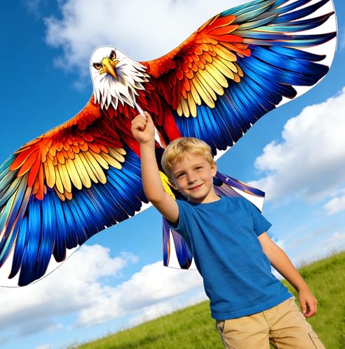 Colorful Eagle & Octopus Kites Set for Kids & Adults - Easy to Fly Outdoor Toys