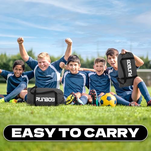 9x5 FT Portable Kids Soccer Goals with Carry Bag - Black