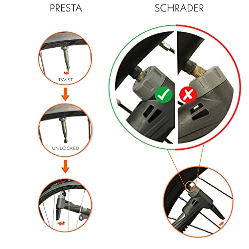 Mini Bike Pump - Portable Frame Pump with Smart Valve - Inflator for Balls